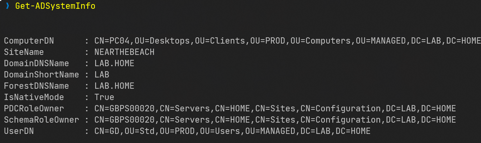 Get-ADSystemInfo